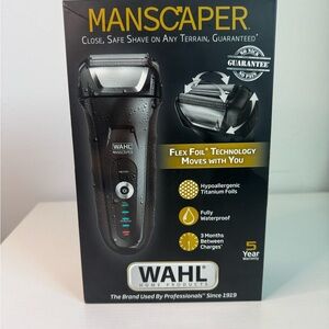 WAHL Manscaper Flex Foil Shaver Wet/Dry Waterproof Titanium Foils New